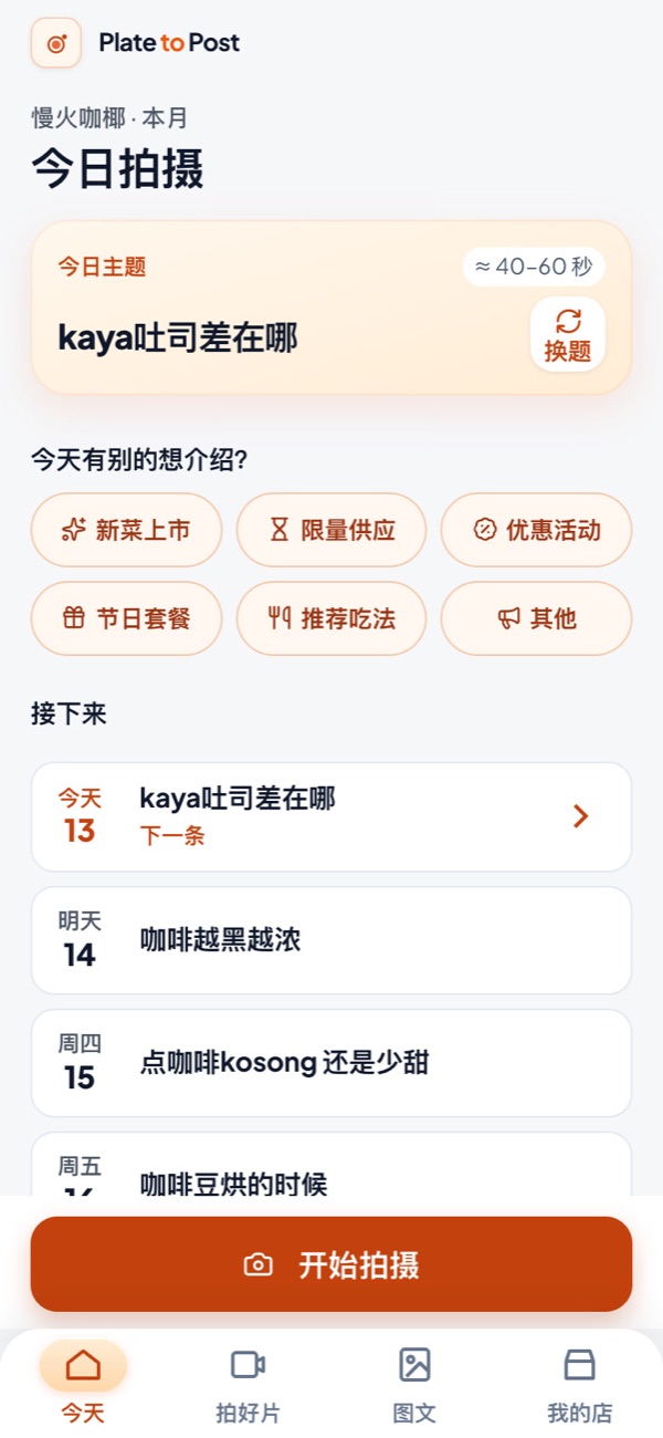Plate to Post 首页:今天的题目与接下来几天